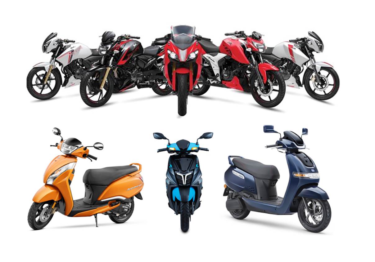 Take a look at great sales of TVS two-wheelers