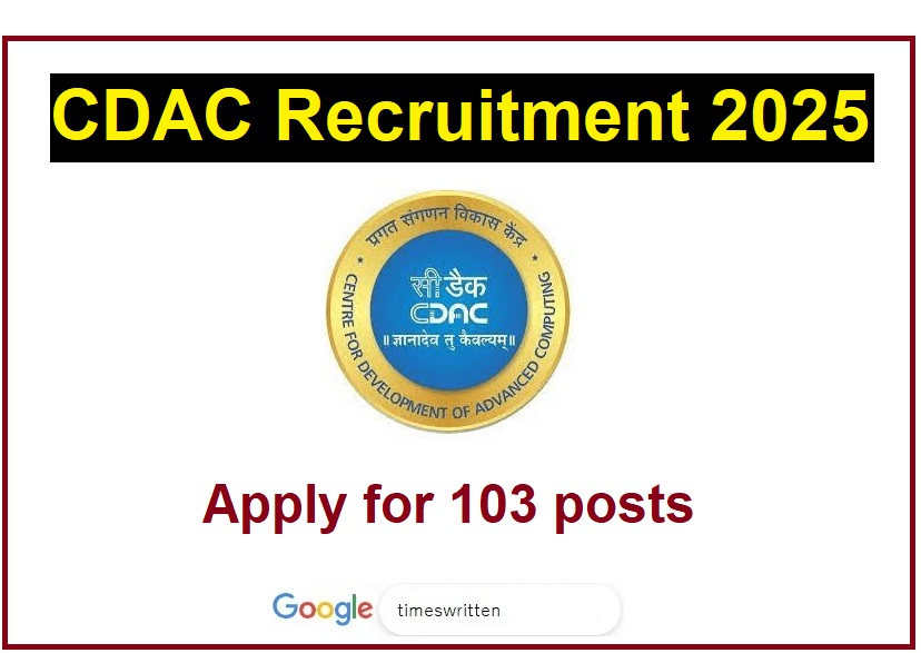 CDAC Recruitment 2025 for Freshers – Apply for 103 posts Before 14th July