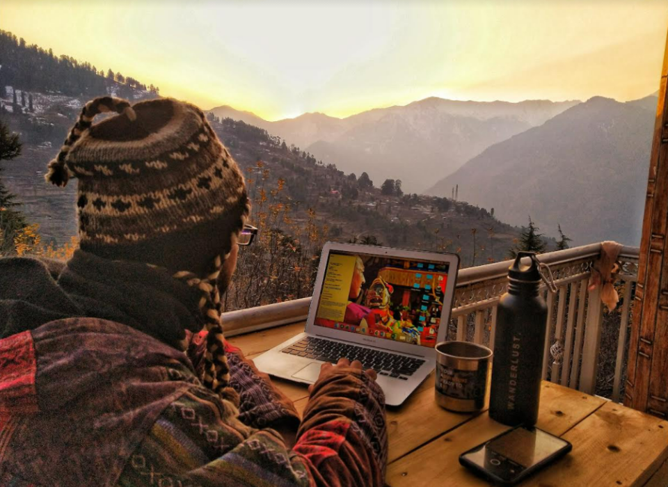 work from hills Uttarakhand with a scenic view
